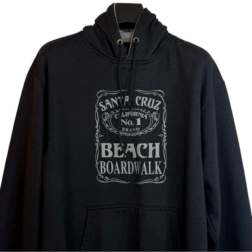 NWOT KENPO Santa Cruz Beach Boardwalk Women's Premium Black Graphic Hoodie XL